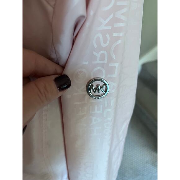 Michael Kors Jacket Women's xl Pink logo Hooded Zip Jacket - Picture 6 of 7